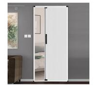 Multifold Interior Doors with Aluminum Frame, 80in Tall White Retractable Door Divider for Room Separation, Customize Sliding Partition Door with Lock & Handle(72x80in(182.9x203.2cm))