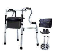 Multifunción con asiento y rueda, Marco de soporte de seguridad para inodoro de baño, Caminata asistida para personas mayores, Aluminio