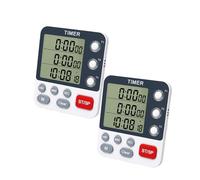 Multifunción de tres canales, temporizador de cuenta atrás de 3 vías con alarma ABS para experimentos de cocina y entrenamientos, gestión del tiempo portátil