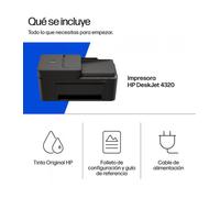 HP DeskJet 4320, Impresora Multifunción de inyección de Tinta a Color, inalámbrica, alimentador automático de Documentos (ADF), Wi-Fi Doble Banda, App Smart, 6 Meses de Instant Ink incluidos, Negro