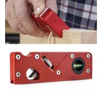 Multifunción Madera Cepillo, Cepillo Chaflán 45 Grados Contornos de Radio 1/8" 3/16" 1/4" Cepilladora Biseladora Cepillo Biselador Manual Con 2 Niveles de Burbuja, para Carpinteros (Rojo)