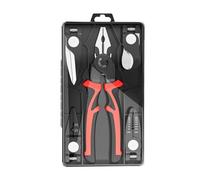 Multifuncional 5 alicates de cabeza reemplazables para tiras de alambre de corte con cerradura ergonómica y de seguridad, alicates de cabeza múltiple de metal