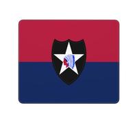 Multifuncional Alfombrilla de Ratón, Bandera de la 2.ª División de Infantería del Ejército de los Estados Unidos, Professional Alfombrilla Gaming, Mouse Mat, 25X30cm, Juegos, Ordenador