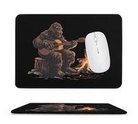 Multifuncional Alfombrilla de Ratón Bigfoot Tocando la Guitarra de Campfire Alfombrilla Ratón Mousepad 25x30cm para Gamers,Jugadore,Oficina