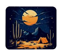 Multifuncional Alfombrilla de Ratón Camping en el Desierto con Cactus Print Alfombrilla Gaming Mousepad 25x30cm para Ratón,Juegos,PC