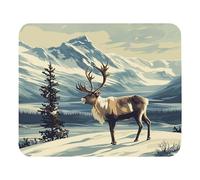 Multifuncional Alfombrilla de Ratón, Ciervo Frente a Las montañas, Eco-Friendly Alfombrilla de ratón para Juegos, Mouse Mat, 25X30cm, Gamers, Jugadore