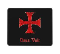 Multifuncional Alfombrilla de Ratón, Deus Vult Crur Cruz Templaria, Ergonómico Alfombrilla Gaming, Gaming Mouse Pad, 25X30cm, Jugadore, Juegos, Oficina