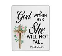 Multifuncional Alfombrilla de Ratón, Dios está Dentro de Ella Ella no caerá Verso Alfombrilla Portátil Mouse Mat 25X30cm para Juegos Laptop Oficina