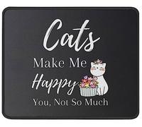 Multifuncional Alfombrilla de Ratón, Los Gatos me Hacen Feliz, tú no Tanto Alfombrilla Professional Mouse Mat 25X30cm para Oficina Ratón Jugadore