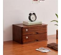 Multifuncional Caja De Almacenamiento Organizador Escritorio, 1/2/3/4 Capas Archivador Plano Con Cajón Con Cerradura, Caja De Almacenamiento De Escritorio De Madera Maciza(B,2 layer)