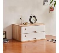 Multifuncional Caja De Almacenamiento Organizador Escritorio, 1/2/3/4 Capas Archivador Plano Con Cajón Con Cerradura, Caja De Almacenamiento De Escritorio De Madera Maciza(D,2 layer)