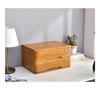 Multifuncional Caja Para Almacenaje De Material De Oficina - Archivador Plano De 1/2/3/4 Niveles Con Cerradura, Caja De Almacenamiento Sólida Con Cajones, Archivadores De Madera(D,2 layer)