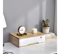 Multifuncional Caja Para Almacenaje De Material De Oficina - Archivador Plano De 1/2/3/4 Niveles Con Cerradura, Caja De Almacenamiento Sólida Con Cajones, Archivadores De Madera(E,1 layer)