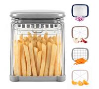 Multifuncional Cortador de Verdura, 4 EN 1 Mandolina de Cocina Profesional, Cortador de Patatas con 4 Cuchillas de Acero Inoxidable, Corta Patatas Fritas, Gadgets Cocina para Pepino, Cebolla, Fruta