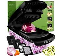 Multifuncional Cortador de Verdura Espiralizador de Verduras - Picador de Verduras Patatas Cebolla - Vegetable Chopper - Gadgets Cocina (4-en-1 Negro)