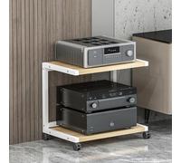 Multifuncional Estante de Audio Soporte Multimedia con Ruedas for Rack Estéreo de 2/3/4 Niveles, Gabinete Receptor Estéreo, para Salón Dormitorio(White,45cm/17.7in)