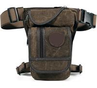 Multifuncional Muslo Drop Leg Bag, Riñonera de Lona Estilo Retro for Hombre, Tipo riñonera, for la Cadera, for Senderismo, Motocicleta, Bandolera, for el Hombro(Coffee)