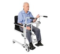 Multifuncional plegable hidráulico paciente elevador silla de ruedas para el hogar elevador de pacientes de transferencia de pacientes con respaldo 180° Apertura y cierre Altura ajustable 56 x 82,5 x