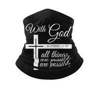 Multifuncional Polainas De Cuello Fe Cristiana: Jesús - con Dios Todo Es Posible Sombreros Unisexo Cuello Pañuelo para Pesca Cámping Caza