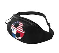 Multifuncional Riñonera Mi Hogar Mis Raíces Bandera De Panamá Fútbol Riñoneras Hombre Ligera Bolsa De Cintura Táctica para Entrenamiento Camping Actividades 14X35Cm