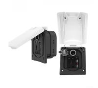 Multifuncional RV-Wasser-Strom-Anschlussdose Wandmontage Schnellverbindung IP44 Wetterfest für Caravan Camping Boot Outdoor 10A 250V Weiß (Power Outlet)