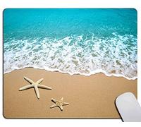 MultifuncionalAlfombrilla de RatónShell Starfish Sand Teal Playa de Agua de mar Plaza lavableAlfombrilla GamingTapete de Juego25x30cmparaPC,Laptop,Oficina