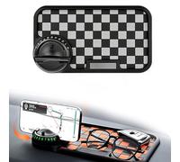 Multifunction Anti Slip Mat for Car Dashboard - Secure Grip & No Residue. 360° Rotating Phone Holder Fits 0.67" Thick Cases. Multifunctional Organizer Pad with Parking Number for Keys & Sunglasses (B)