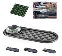 Multifunction Car Anti-Slip Mat,360°Rotatable Multifunctional Car Dashboard Mobile Phone Holder with Temporary Parking Number, Large Space for Sunglasses, Keys, and Gadgets (Black-Gray +Sliver)