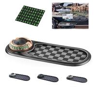 Multifunction Car Anti-Slip Mat,360°Rotatable Multifunctional Car Dashboard Mobile Phone Holder with Temporary Parking Number, Large Space for Sunglasses, Keys, and Gadgets (Black-Gray +Gold)