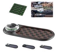 Multifunction Car Anti-Slip Mat,360°Rotatable Multifunctional Car Dashboard Mobile Phone Holder with Temporary Parking Number, Large Space for Sunglasses, Keys, and Gadgets (Black-Brown+Sliver)