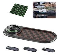 Multifunction Car Anti-Slip Mat,360°Rotatable Multifunctional Car Dashboard Mobile Phone Holder with Temporary Parking Number, Large Space for Sunglasses, Keys, and Gadgets (Black-Brown + Black)