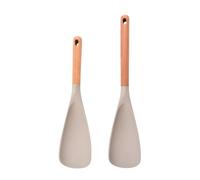 Multifunction Cooking Spoon Spatula, Heat-Resistant Silicone Spoons for Cooking with Wooden Handle, Multi Function Spoon for Stirring, Serving, Baking (Khaki)