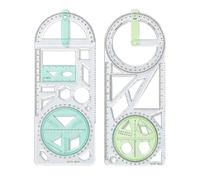 Multifunction Drawing Ruler - Clear Geometric Template Measuring Tool