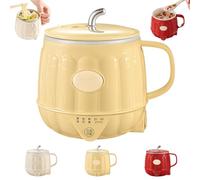 Multifunction Electric Heated Milk Cup, 3-in-1 Multifunction Mini Electric Heater Cup, 600ml Hot Milk Coffee Cups for Quick Meals, Five-Speed Adjustment, for Home Office (Yellow)