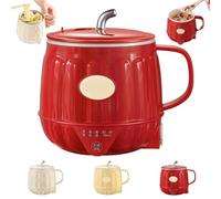 Multifunction Electric Heated Milk Cup, 3-in-1 Multifunction Mini Electric Heater Cup, 600ml Hot Milk Coffee Cups for Quick Meals, Five-Speed Adjustment, for Home Office (Red)