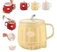 Multifunction Electric Heated Milk Cup, 3-in-1 Portable Mini Heater Cup, 600ml Hot Milk Coffee Cups for Quick Meals, Portable Stainless Steel Automatic Milk Warmer for Home Office (Yellow)