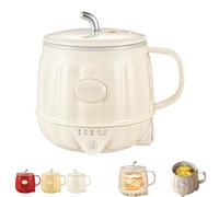 Multifunction Electric Heated Milk Cup, 600ml 3-in-1 Mini Electric Heater Cup, Hot Milk Coffee Cups, Portable Stainless Steel Automatic Milk Warmer for Home Office (White)
