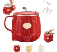 Multifunction Electric Heated Milk Cup, 600ml 3-in-1 Mini Electric Heater Cup, Portable Stainless Steel Automatic Milk Warmer for Quick Meals and Beverages (Red)