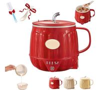 Multifunction Electric Heated Milk Cup, Rechargeable 3-in-1 Multifunction Mini Electric Heater Cup, 600ml Portable Stainless Stee Hot Milk Coffee Cups for Home/Office/Trave (Red)