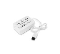 Multifunction Memory Card Reader + 3 USB Ports Hub Splitter Combo