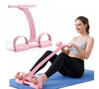 Multifunction Pedal Resistance Band Trainer, 8-Tube Resistance Bands with Handles, Portable Home Gym Equipment for Arms, Legs, Abs & Full Body Workout (Pink)