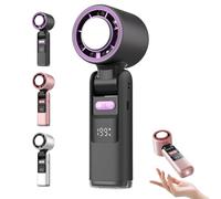 Multifunction Portable Handheld Turbo Ice-Cooling Fan | AC-Like Gel Pad Tech, 5 Gears, Instant Cooling Plate & LED Light, 4000mah, Digital Display, Pocket Fans for Travel/Outdoor/Office (Black)