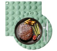 Multifunction Silicone Placemat - 6.3x6.3x0.24 Inches Silicone Insulated Placemat | Kitchen | Thickened Anti Slip | Dining Decoration Place Mats for Dormitory Hotel Restaurant