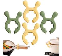 Multifunction Silicone Pot Handle Spatula Rack,Non-Slip Spoon Holder Stove Organizer,Steam Releaser,Drip-Free Design,Fun Kitchen Gadgets And Accessories Easy To Clean,For Pot Pans (Y*2+G*2)