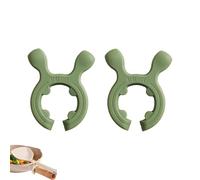Multifunction Silicone Pot Handle Spatula Rack, Silicone Pot Clip Rests, Steam Releaser, Drip-Free Design, Easy to Clean (Green-2PC)