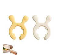 Multifunction Silicone Pot Handle Spatula Rack, Silicone Pot Clip Rests, Steam Releaser, Drip-Free Design, Easy to Clean (Yellow+White)