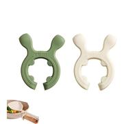 Multifunction Silicone Pot Handle Spatula Rack, Silicone Pot Clip Rests, Steam Releaser, Drip-Free Design, Easy to Clean (White+Green)