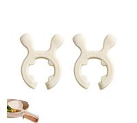 Multifunction Silicone Pot Handle Spatula Rack, Silicone Pot Clip Rests, Steam Releaser, Drip-Free Design, Easy to Clean (White-2PC)