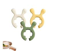 Multifunction Silicone Pot Handle Spatula Rack, Silicone Pot Clip Rests, Steam Releaser, Drip-Free Design, Easy to Clean (White+Green+Yellow)