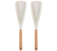 Multifunction Spatula Cooking Spoon, 2026 New Spatula Spoon Silicone Heat Resistant with Wooden Handle - Makes Stirring, Scooping & Serving So Much Easier (White*2)